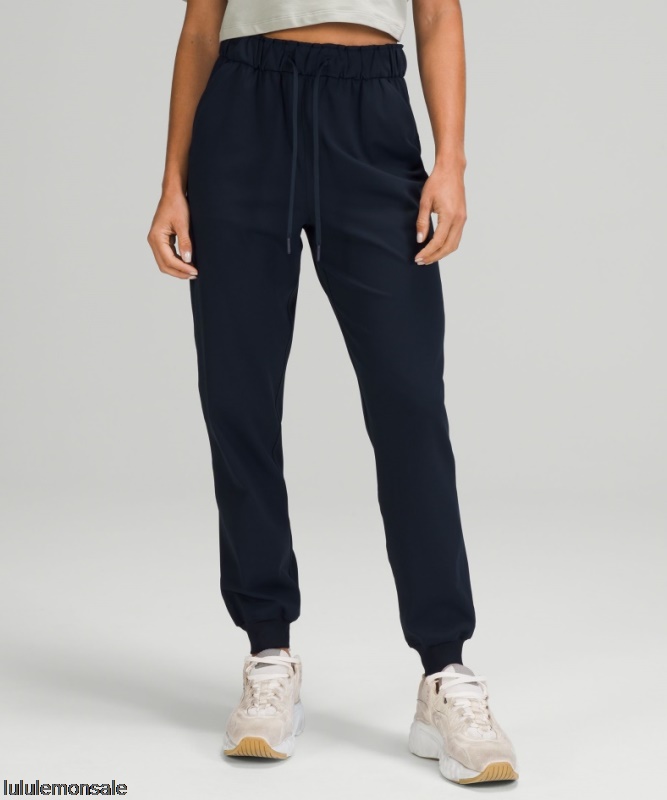 Lululemon Damen DELULU257 | True Navy Stretch-Jogginghose Mit Hohem Bund Kürzere Länge